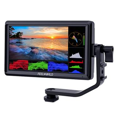Imagem de FEELWORLD FW568 V2 5,5" DSLR Monitor de campo de câmera com LUTs de forma de onda Suporte de vídeo Pequeno Full HD 1920x1152 IPS com 4K HDMI 8,4V saída de entrada CC inclui braço de inclinação