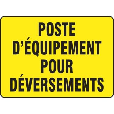 Imagem de Placa French Spill-Kit Station/Trousse De Deversement, Alumínio 25,4 cm x 35,5 cm, Feito nos EUA - AccuformNMC, FRMCHL567VA