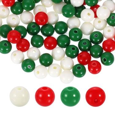 Imagem de HARFINGTON 100 peças de contas redondas acrílicas de cores misturadas, 8 mm de diâmetro de 1,9 mm, furo de resina plástica, bolas lisas, contas soltas para fazer joias, pulseiras, colar, brincos, faça