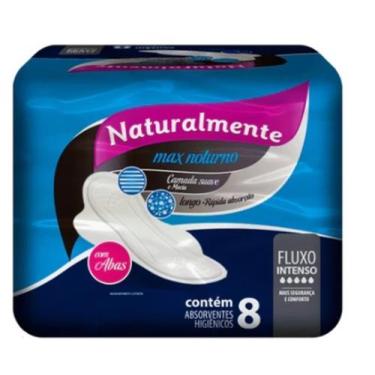 Imagem de Absorvente Noturno Naturalmente Max com 8 unidades Fluxo intenso - Gre