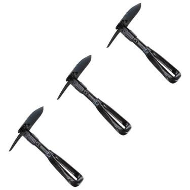 Imagem de Kit 3x Mini Pá Dobrável Vira Picareta Multi Aço Portátil P/Camping Gar