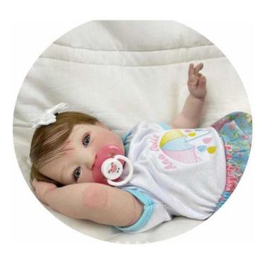 Imagem de Bebe Reborn Princesa Banho Cabelo Fio A Fio Castanho Claro. - Ana doll