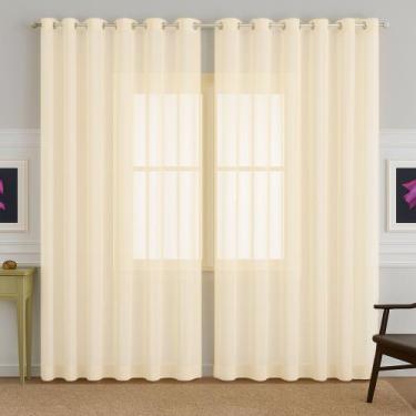 Imagem de Cortina Voil Transparente Sem Forro Sala Ou Quarto 6,00 x 3,50 - FF En