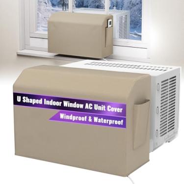 Imagem de Mxclimate Capa de ar condicionado interno compatível com a unidade CA de janela em forma de U da Midea, universal para 8000/10.000/12.000 BTU, resistente 600D à prova d'água para janelas AC externas