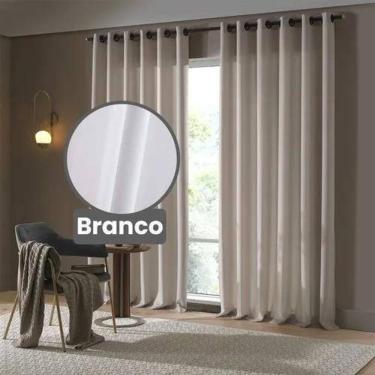 Imagem de Cortina Rustica Oxford 4,2 X 2,5 - Bella Janela Branco