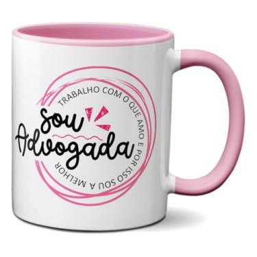Imagem de Caneca Para A Melhor Advogada Ama o que Faz Profissão Direito (Rosa)
