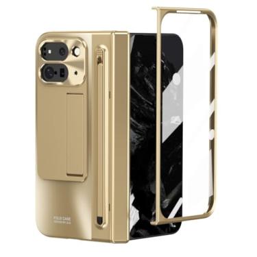 Imagem de LTLMYDAM Capa com suporte para Google Pixel 10 Pro Fold, capa protetora de tela elegante com suporte de caneta dobradiça tudo incluído, ouro, 10 Pro Fold