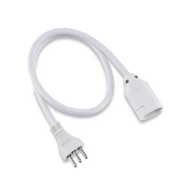 Imagem de Extensão Cordão Prolongador Tripolar 20A 80Cm Bivolt Branco - Force Li