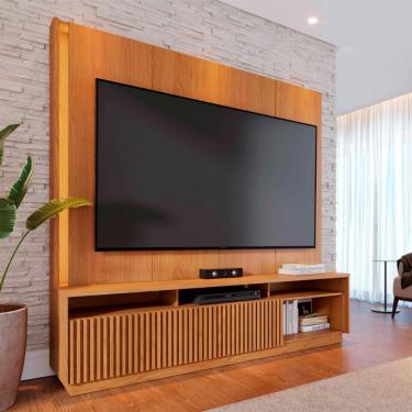 Imagem de Estante para Home Theater e TV até 75 Polegadas Jordão com LED 2 Portas Freijó