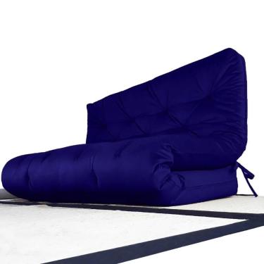 Imagem de Colchão Futon King Dobrável Sofa Cama Acquablock Azul Royal D33
