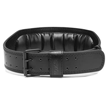 Imagem de Cinto de levantamento de peso de couro genuíno para homens Double Prong Power Belt Heavy Duty - forte, estabilizante suporte traseiro para Deadlifts, agachamentos Powerlifting