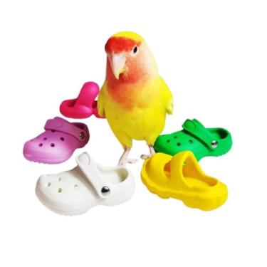 Imagem de Brinquedos para pássaros, mini sandália de bico para mastigar, forragear e aliviar o tédio – Brinquedos coloridos para pés para calopsita, periquito, periquitos, quakers, cacatuas pequenas, cor e