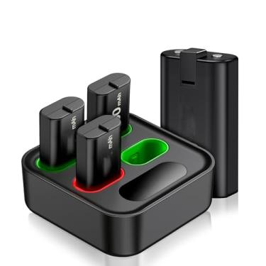 Imagem de Carregador de bateria recarregável para controle Xbox One com bateria 4 x 1200 mAh Xbox One Series X, kit de acessórios de carregamento Xbox para controles Xbox One Series S/X, Xbox One/X/S/Elite