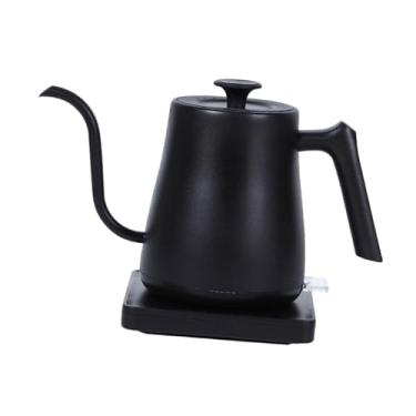 Imagem de IEUDNS Chaleira elétrica de pescoço de ganso, aço inoxidável, portátil, prática e resistente, 0,8 L, aquecimento rápido para ferver água quente, despejar, Preto