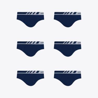 Imagem de Kit 6 Cuecas Lupo Slip Microfibra Sem Costura 00691-106, Azul marinho,