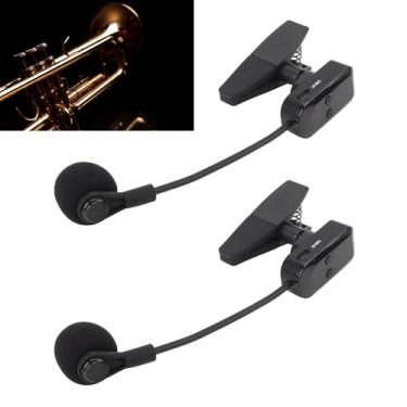 Imagem de Microfone de Saxofone Sem Fio 2.4G, Alcance de 40M, Clipe de Rotação de 360° No Microfone de Instrumento para Saxofone, Trompa Francesa, Trompete, Trombone, Plug and Play