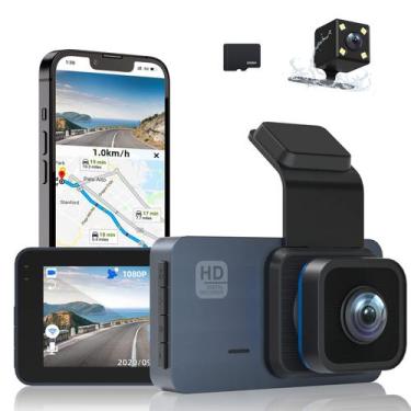 Imagem de Dash Cam Ajvvf 2K WiFi, visão noturna frontal e traseira, GPS, 32GB