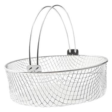 Imagem de IEUDNS Cesta para fritadeira a ar, cesta para vapor, reutilizável, ergonômica, resistente, com alça, suporte para cozimento a vapor, para restaurantes, casa,