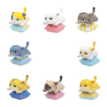 Imagem de Whtkoph 8 Miniaturas de Gatos, Lindas Miniaturas de Gatinhos, Esculturas de Animais para Decoração de Paisagens, Escritórios, Pátios E Mesas, 5cm X 7cm X 6cm