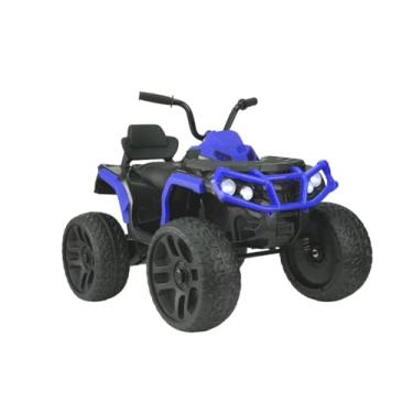Imagem de Bang Toys - Moto Elétrica Infantil Bravo G4 12V - com Rodas de Treinamento, Luzes de LED, Sons, Entrada USB/MP3 e Acelerador no Pedal - Suporta até 30kg - Cor Azul