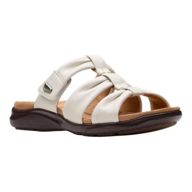 Imagem de Clarks Sandália rasteira feminina Kitly Slide, Couro creme, 35