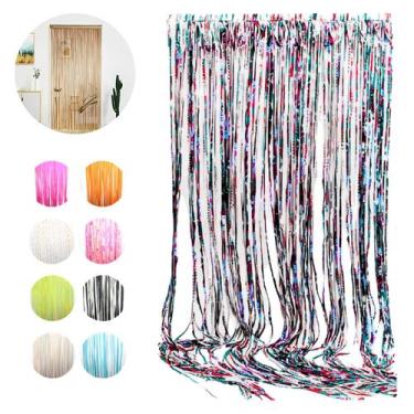 Imagem de Cortina para porta com tiras de pano 2 m 1 peça - NANCI CORTINAS Rústi