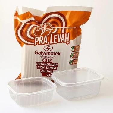Imagem de Kit 30 Pote Plástico 250ml c Tampa Freezer Microonda Marmita Fit Vasil