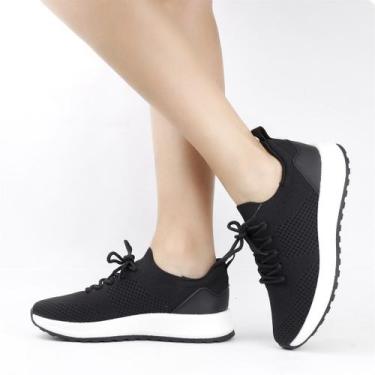 Imagem de Tênis Flat Amarração - USAFLEX, Preto, 36