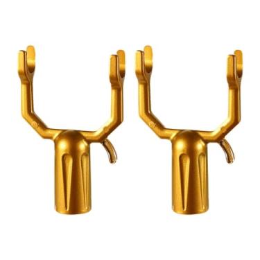 Imagem de Fxzqgnh 2 Peças de Garfos de Conexão para Varal de Roupas, Acessórios de Ardósia para árvores, Suporte para Cabideiro, Suporte para Galhos, Cabeças de Vara de, Ouro, Tamanho real