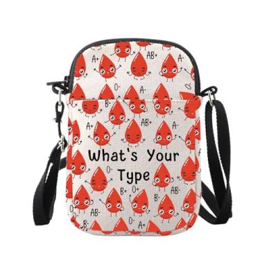 Imagem de WUSUANED Bolsa tiracolo Blood Group Blood Doors Gift What's Your Type Bag Hematology Gift, Bolsa de grupo sanguíneo