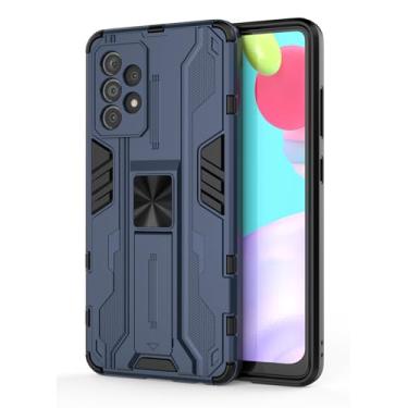Imagem de SORAKA Capa para Samsung Galaxy A52 com suporte Capa de proteção resistente para Samsung Galaxy A52s 5G Capa com placa de metal para suporte magnético para carro Capa Silm Fit