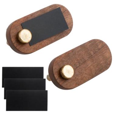 Imagem de ASUNFO 2 peças de placas de preço de madeira para exibição de preço com etiqueta de preço de papel de varejo suportes de etiqueta de preço