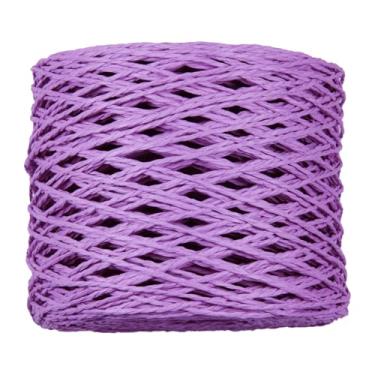 Imagem de Fita de papel ráfia para artesanato, 2 mm x 218 jardas fio de cordão de ráfia para embrulhar presentes, fita de papel para artesanato, tecer, chapéus, bolsas, crochê, projetos de artesanato DIY, roxo