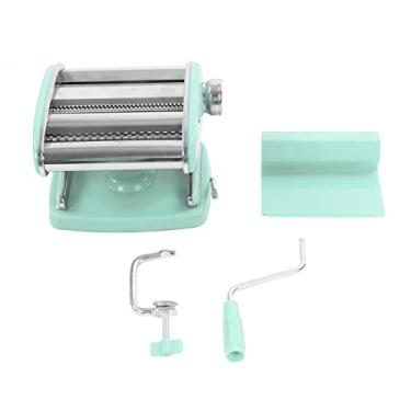 Imagem de Fabricante de Macarrão Com Manivela Manual, Máquina Manual de Aço Inoxidável para Enrolar Macarrão, Prensa de Macarrão para Espaguete, Fettuccini, Lasanha (ventosa 2 facas)