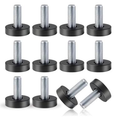 Imagem de uadbau Conjunto de 12 peças de pés de nivelamento roscados de 1/10.2 cm – Pés de móveis duráveis, niveladores de móveis fáceis de rosquear, protetores de chão, niveladores de mesa ideais para mesas
