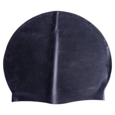 Imagem de Touca para Natação de Silicone Impermeável Swimmer Lisa Adulta Juvenil (Preto)