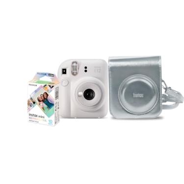 Imagem de Kit Câmera Instax Mini 12 com pack 10 fotos Mermaid Tail e Bolsa Prateada