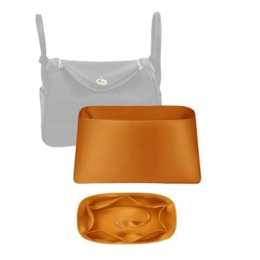 Imagem de Organizador de seda luxuoso para Lindy 19/26/30/34 – Inserção leve para bolsa de mão com bolsos, forro de cetim macio, mantém a forma da bolsa, organizador de bolsa premium e modelador de bolsa