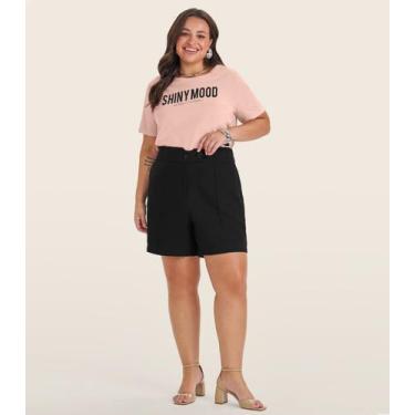 Imagem de Shorts Plus Size em Piquet Verona Secret Glam Preto, Plus G3, Preto