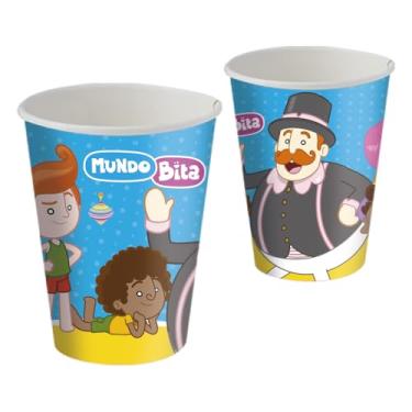 Imagem de Copo Papel 200Ml Mundo Bita - Embalagem com 8 unidades.