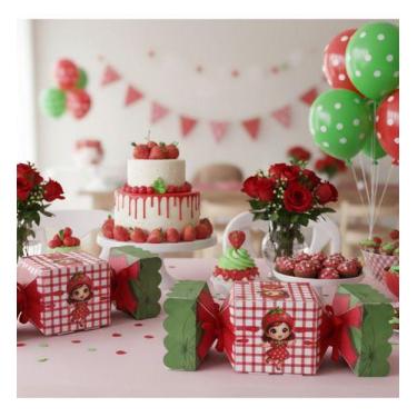 Imagem de 10 Caixinhas Morango do Amor Lembrancinha Festa Infantil - Kibunitnho,