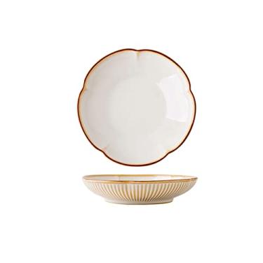 Imagem de Prato de serviço pratos de jantar de cerâmica verde branca chinesa grande alça de orelha dupla prato de peixe prato de sobremesa pintado à mão prato de sobremesa micro-ondas pratos seguros para