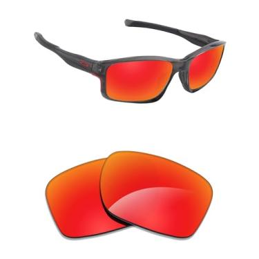 Imagem de Alphax Lentes de reposição polarizadas para óculos de sol Oakley Chainlink OO9247 - Opções, Vermelho fogo espelhado