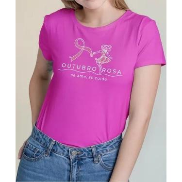 Imagem de Camiseta Camisa Feminina Masculina Algodão Campanha Outubro Rosa Preve