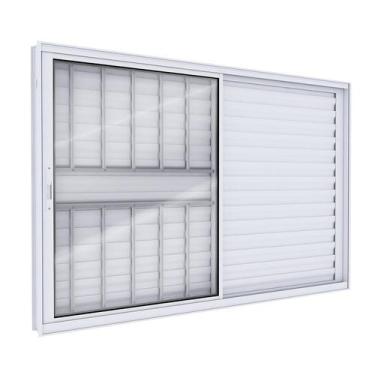 Imagem de Janela Veneziana de Aluminio de Correr Lateral com Grade 100x150cm Luc