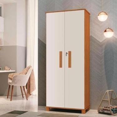 Imagem de Armário Multiuso 2 portas com chave DALLAS CINAMOMO/OFF WHITE - FENIX