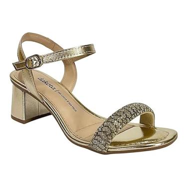 Imagem de Sandália Dakota Salto Bloco Tira Cristal Y9741 Champagne