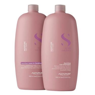 Imagem de Kit Alfaparf Semi Di Lino Moisture - Shampoo 1L + Leave in Condicionad