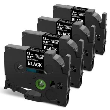 Imagem de Fita de reposição de etiqueta Oozmas TZe-335 preta para Brother