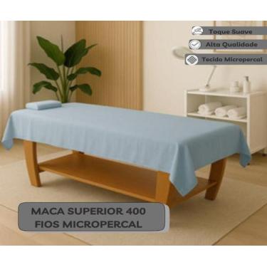 Imagem de Kit 6 Lençol Para Maca Superior Sem Elástico Micro Percal 400 Fios Cli